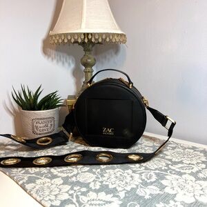 ZAC Zac Posen Black and Gold Crossbody Bag